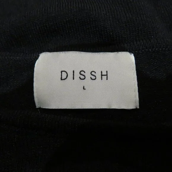 DISSH Monique Long Sleeve Knit Top in Black Cut Out Minimalist Evening - Size L - Picture 12 of 13